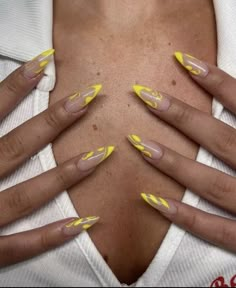 Bodysuit Party Outfit, Vacation Nails Dominican Republic, Spring Nails Black Women, Long Almond Nail Designs, Summer Yellow Nails, Abstract Nail Art Designs, Sassy Nails, Drip Nails, Vibrant Nails