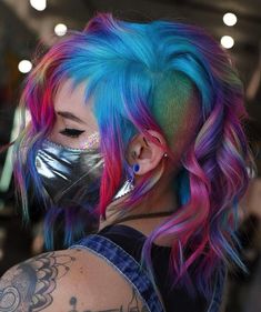 Styled Haircuts, Split Dyed Hair, Pulp Riot Hair, Unicorn Princess, Pulp Riot, Dyed Hair Inspiration, Alternative Hair, Colorful Hair, Colored Hair