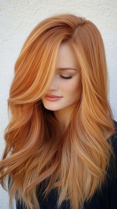 Add a radiant glow to your hair with bright copper and champagne highlights for a sunlit effect. Visit our page for tips on achieving this luminous style. Save this pin for highlight inspiration! Tags: #BrightCopperChampagneHighlights #HairColor #RadiantLook Bright Hair Colour Ideas, Highlights For Redheads, Orange Copper Hair, Paprika Hair Color, Champagne Highlights, Highlight Inspiration, Pretty Red Hair, Red Haired Beauty