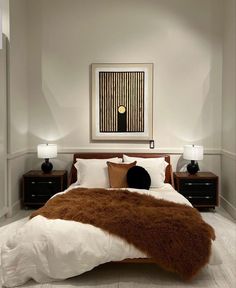 Modern Interior Design Black And White, Sultry Room Aesthetic, Bed Setting Ideas, Modern Moody Bedroom, Cb2 Bedroom, Sophisticated Bedroom, 아파트 인테리어, Bedroom Paint Colors