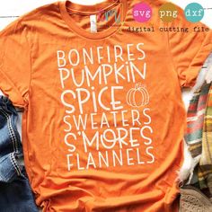 Fall Svg Shirts, Shirt Sayings, S'mores, Cricut Files