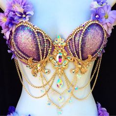 Made To Order In Any Size. Processing Time Is 5-6 Weeks. Mermaid Bra Gold, Orange Mermaid Bra Top, Fancy Mermaid Bra, Light Pink Mermaid Bra, Mermaid Bra Top Orange, Mermaid Purple Bra, Purple Burlesque Costume, Peacock Goddess, Mermaid Bras