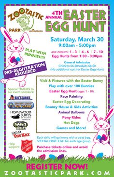 an easter egg hunt flyer for the zoo