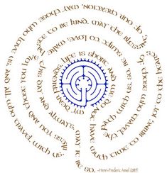 an image of a spiral design with words in different languages on the bottom right hand corner