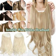 120g Remy Hidden Crown Halos Invisible Wire Weft Human Hair Extensions No Clips, No Glue, No Weave!Get Long thick hair in seconds! Wire Hair Extensions is the revolutionary new alternative hair extension that can offer you instant transformation to thicker, longer hair with the aid of a transparent miracle wire which is undetectably hidden under your own hair. Hair Length:16inch-28inch Weight :120-160g For Choose  Width:25cm/10 Inch Hair texture:Curly Wave Hair Color  #12 Golden Brown #24 Natura 10 Inch Hair, Hair Pull, Thicker Longer Hair, Best Hair Extensions, Halo Extensions, Hair Extensions For Short Hair, Halo Hair Extensions, Halo Hair, Longer Hair