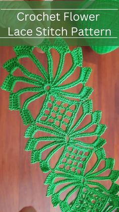 the crochet flower lace stitch pattern is being worked on