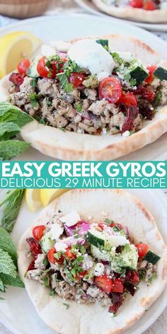 an easy greek gyros recipe with meat and veggies