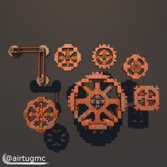 an image of some type of object made out of lego blocks and parts that look like gears