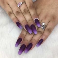 75 Incredible Purple Nail Design Ideas for 2018 Nails And Rings, Ombre Nail Design, Ultraviolet Color, Color Manicure, Purple Ombre Nails, Purple Glitter Nails, Ombre Nail Art Designs, Unghie Sfumate, Purple Nail Art