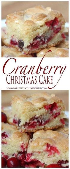 cranberry christmas cake is stacked on top of each other