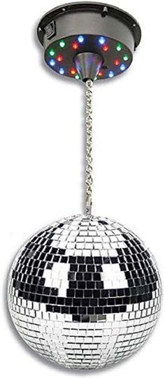 a disco ball hanging from the ceiling