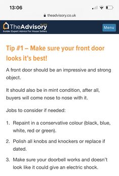 the advisory app is showing how to make your front door look like it's best