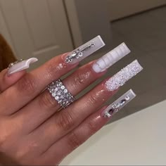 White Outline Nails Coffin, Nails White Outline, White Outline Nails, Outline Nails, Nails Milky White, Nails Milky, Milky White Nails, White Acrylic Nails