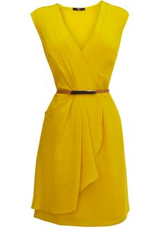 Yellow silk dress - lovely. Silk Drape Dress, Elegante Casual, Draped Dress, Mode Vintage, Classy Dress, Yellow Dress, I Dress, Cute Dresses