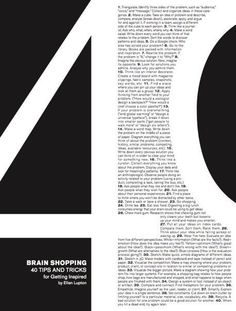 an article in the magazine is shown with black and white text that reads brain shopping