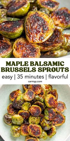 the different types of brussel sprouts are shown in this collage