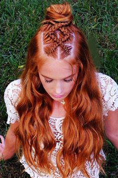 Skirts Ideas, Top Knot Hairstyles, Viking Hair, Cool Braids, Braids For Long Hair, Midi Skirts, Hairstyle Ideas