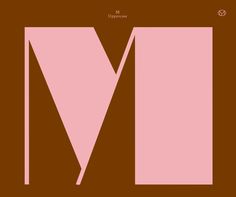 the letter m is made up of pink and brown squares