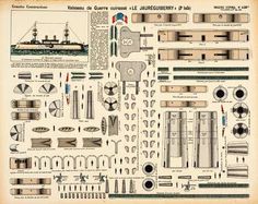 an old paper model of a battleship