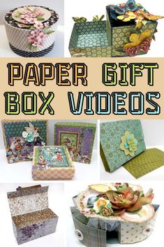 paper gift box videos with flowers and other items in it, including an assortment of cards