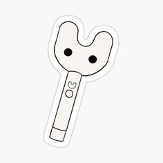 a toothbrush sticker with the shape of a toothbrush sticking out of it's mouth