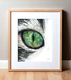 Zoomed in watercolor painting of a cat eye. Veterinary Office, Veterinary Services, Eye Print, Bunny Ears