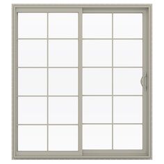 an open sliding glass door on a white background