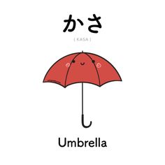 an umbrella with the word kasa written in japanese