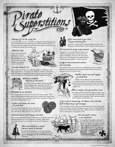 an old poster with pirate instructions on it