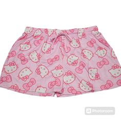 Hello Kitty Womens Sleep Shorts Size Xl Elastic Waistline & Drawstring Hello Kitty Detail New Super Fast Shipping Hello Kitty Pyjamas Shorts, Cute Stretch Pajama Shorts, Cute Pajama Shorts, Hello Kitty Shorts, Pet Closet, Sanrio Products, Thrift Ideas, Kawaii Stuff, 2024 Christmas