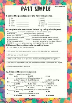 the past simple worksheet is filled with colorful confetti and text that reads,