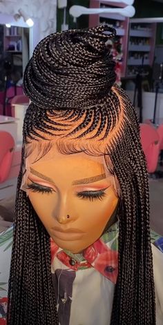 Wig Braids Black Women, Latest Braided Wigs, Lace Front Braids, Braid Wig Styles, Braided Wigs For Black Women Lace, Braided Wigs Styles, Wig Cap Hairstyles, Braided Wig Styles, Frontal Braided Wig