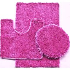 three pieces of pink rugs and one pair of mitts