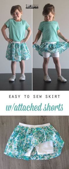 Add fabric to purchased shorts to make a cute skirt with attached shorts - this looks so easy! diy sewing tutorial. Diy Sewing Tutorials, Mode Tips, Sewing Skirts, Cute Skirt, Things To Sew