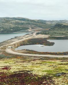 a large body of water surrounded by mountains