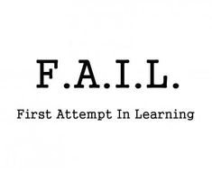 the words fail first attempt in learning