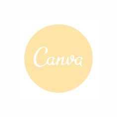 the word canva written in white on a yellow circle