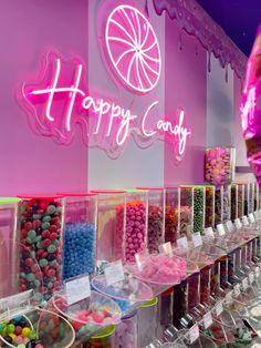 the candy shop has many different types of candies