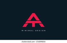 initial letter logo design with red and black color on dark background for business, company or brand