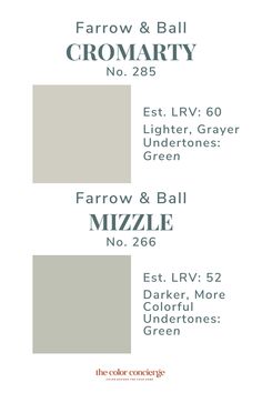 the color scheme for farrow & ball's gray and white paint palettes