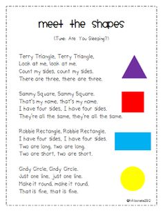 a printable worksheet to teach children about shapes