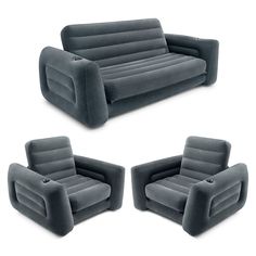 an inflatable couch and chair are shown here