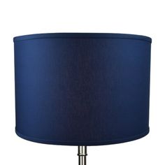 a blue lampshade on a white background