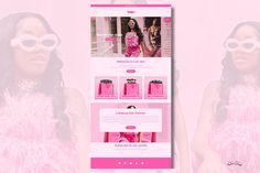 the website is designed to look like a woman in pink