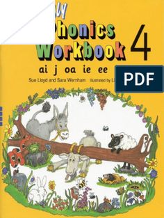 the book cover for jolly phonics workbook 4 at j oa lee e or