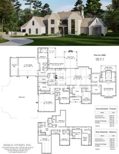 the floor plan for this modern house is shown in two different views, and shows how it