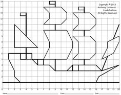 a graphing sheet with lines and shapes on it