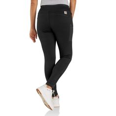 Women's lightweight leggings that are both sweat-wicking and built to move. A comfortable essential done the Carhartt way. These women's mid-rise leggings give you the ultimate mix of flex and durability. They're made from lightweight fabric that wicks sweat and fights odor. Designed with extra stretch between the legs, these pocket leggings give you the range of motion you need when climbing ladders, riding horses, or crawling under the sink to fix a pipe. Features 8.5-ounce, 95% nylon / 5% spa Carhartt Women Leggings, Casual Full-length Leggings With Side Pockets, Functional Full-length Leggings With Pockets, Black Non-stretch Leggings With Pockets, Black Full-length Cotton Leggings, Japan Outfits, Carhartt Womens, Pocket Leggings, Wide Waistband