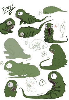 an image of some type of creature with eyes and mouth shapes in various stages of development