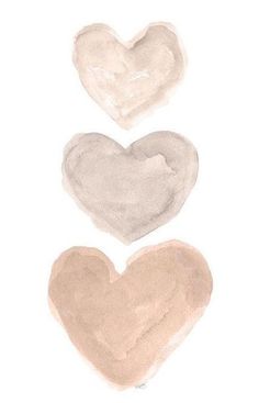 three heart shapes are shown on a white background